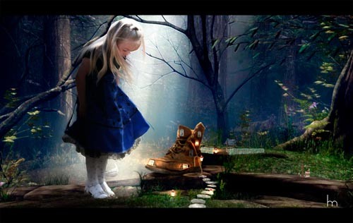 Коллаж «Алиса в стране чудес»